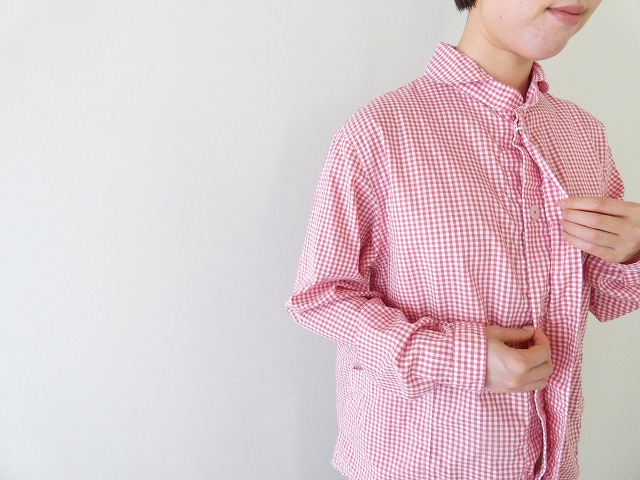 LOLO(ロロ) 定番プルオーバー型前開き比翼シャツ ギンガムの商品画像2