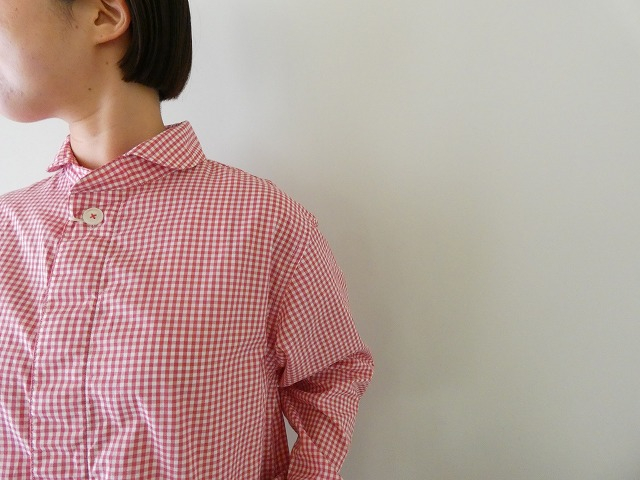 LOLO(ロロ) 定番プルオーバー型前開き比翼シャツ ギンガムの商品画像4
