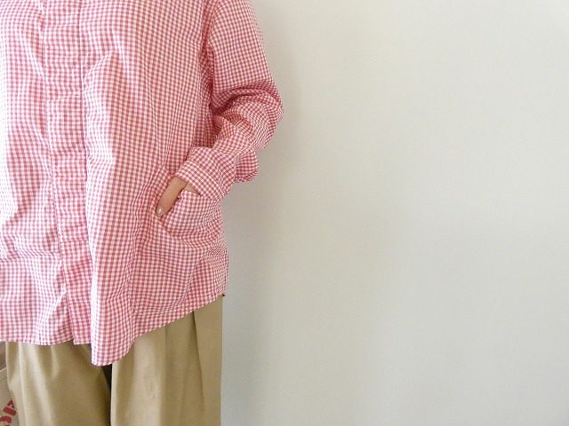 LOLO(ロロ) 定番プルオーバー型前開き比翼シャツ ギンガムの商品画像5