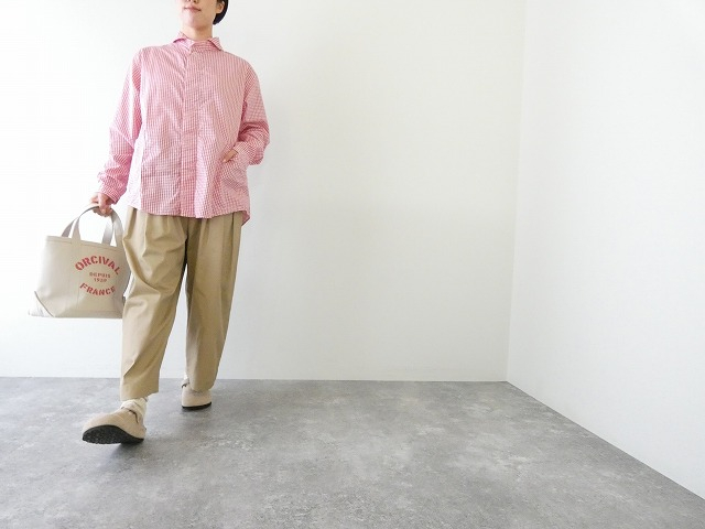 LOLO(ロロ) 定番プルオーバー型前開き比翼シャツ ギンガムの商品画像7