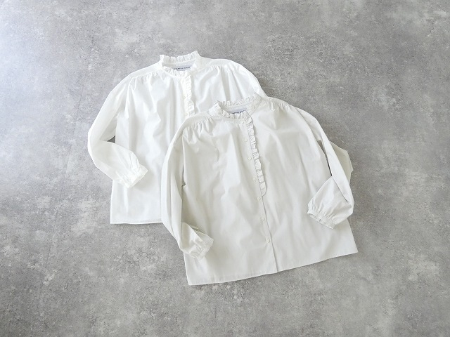 STAMP AND DIARY(スタンプアンドダイアリー) 100/1高密度ブロードノーカラーフリルブラウスの商品画像3