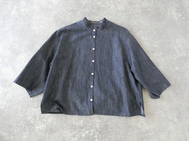 STAMP AND DIARY(スタンプアンドダイアリー) コットンリネンテンセルデニムフリルシャツの商品画像10