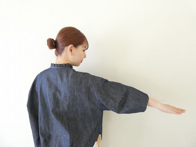 STAMP AND DIARY(スタンプアンドダイアリー) コットンリネンテンセルデニムフリルシャツの商品画像6