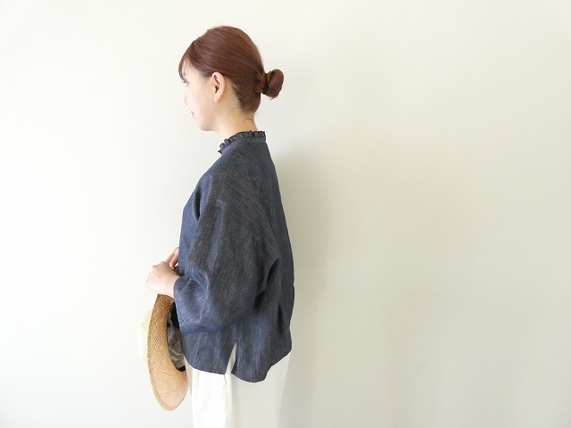 STAMP AND DIARY(スタンプアンドダイアリー) コットンリネンテンセルデニムフリルシャツの商品画像7