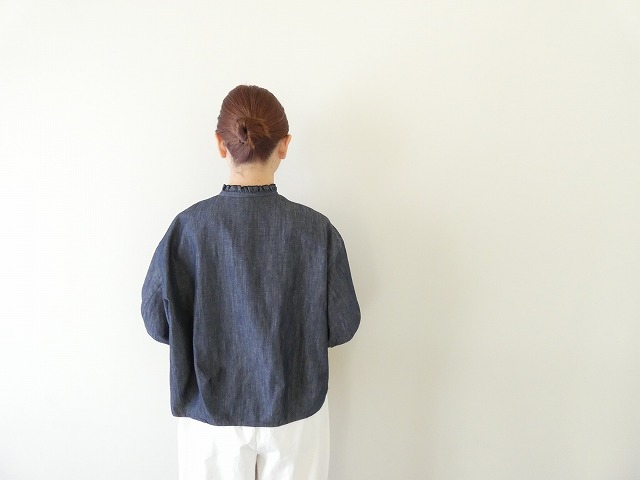 STAMP AND DIARY(スタンプアンドダイアリー) コットンリネンテンセルデニムフリルシャツの商品画像8