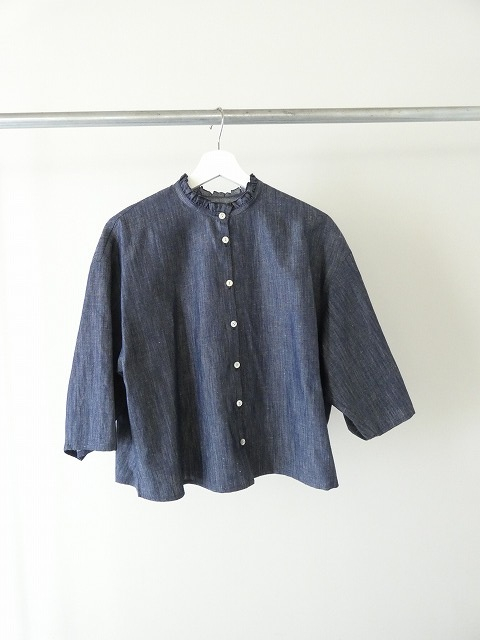 STAMP AND DIARY(スタンプアンドダイアリー) コットンリネンテンセルデニムフリルシャツの商品画像9