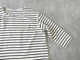 tumugu(ツムグ) スープレコットンボーダー天竺裾ラウンド7分袖ロングTシャツの商品画像26