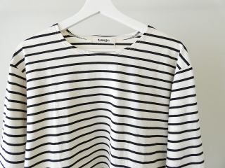 tumugu(ツムグ) スープレコットンボーダー天竺裾ラウンド7分袖ロングTシャツの商品画像34