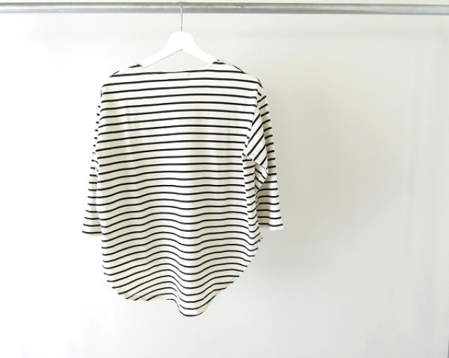 tumugu(ツムグ) スープレコットンボーダー天竺裾ラウンド7分袖ロングTシャツの商品画像8