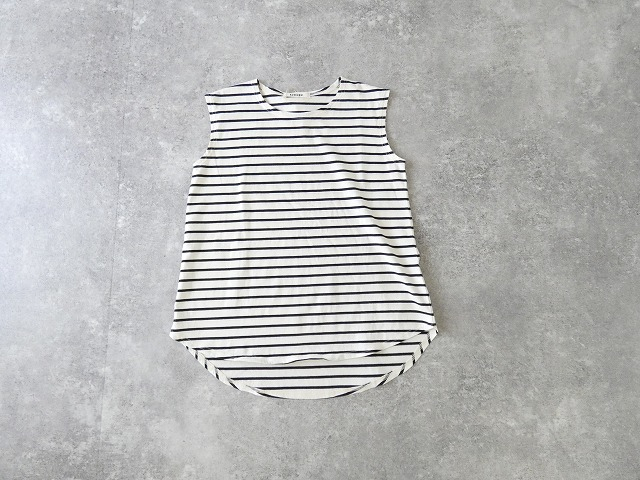 tumugu(ツムグ) スープレコットンボーダー天竺裾ラウンドタンクトップの商品画像3