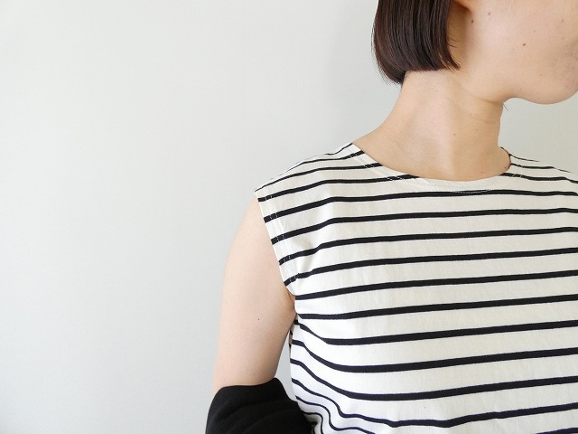 tumugu(ツムグ) スープレコットンボーダー天竺裾ラウンドタンクトップの商品画像4