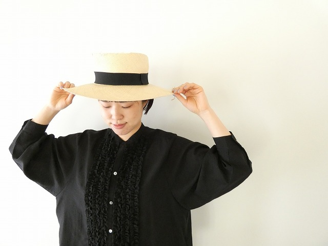 FIL DE FER(フィルデフェール) レーヨンシャンタンショートフリルシャツの商品画像1