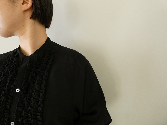 FIL DE FER(フィルデフェール) レーヨンシャンタンショートフリルシャツの商品画像3