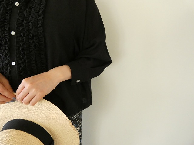 FIL DE FER(フィルデフェール) レーヨンシャンタンショートフリルシャツの商品画像4