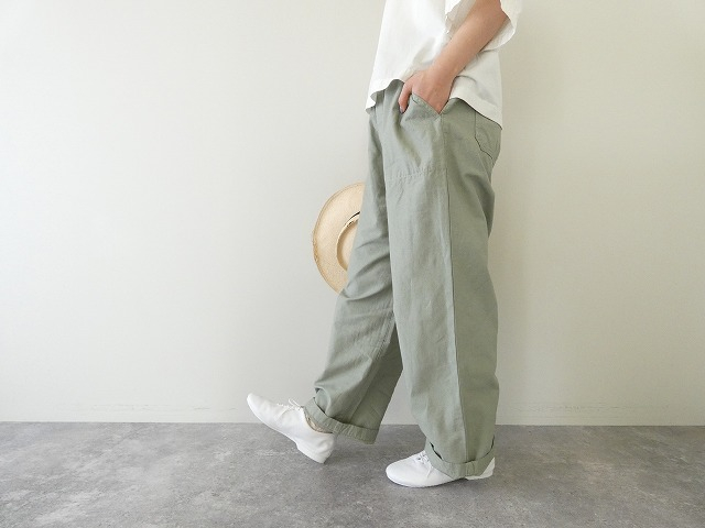 Hands of creation(ハンズオブクリエイション) 綿麻ライトバックサテンイージーワイドパンツの商品画像2