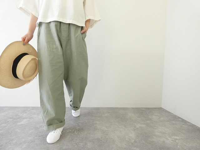 Hands of creation(ハンズオブクリエイション) 綿麻ライトバックサテンイージーワイドパンツの商品画像5