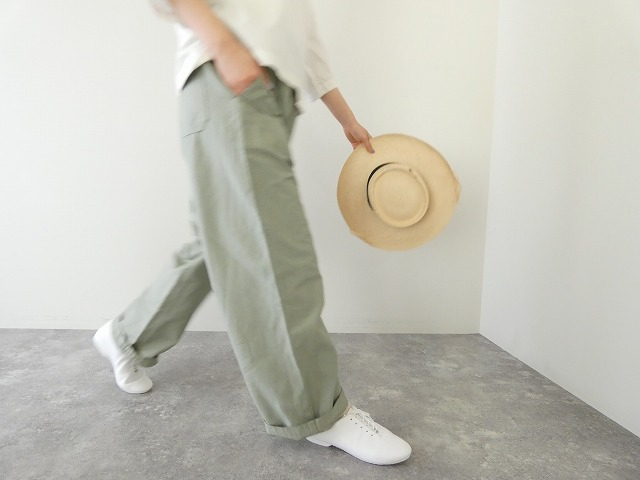 Hands of creation(ハンズオブクリエイション) 綿麻ライトバックサテンイージーワイドパンツの商品画像6