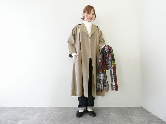 OUVERT(ウーヴェル) Pe/N割繊タフタヴィンテージタンブラー撥水加工ベルト付きコートの商品画像1