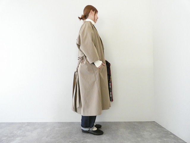 OUVERT(ウーヴェル) Pe/N割繊タフタヴィンテージタンブラー撥水加工ベルト付きコートの商品画像2