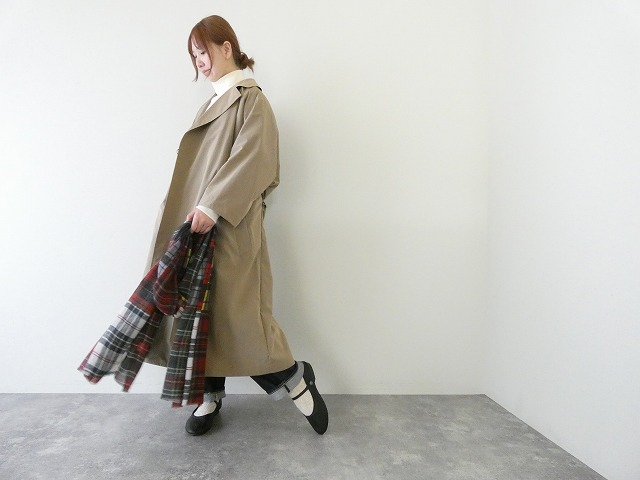 OUVERT(ウーヴェル) Pe/N割繊タフタヴィンテージタンブラー撥水加工ベルト付きコートの商品画像7
