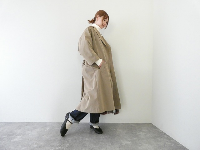 OUVERT(ウーヴェル) Pe/N割繊タフタヴィンテージタンブラー撥水加工ベルト付きコートの商品画像8