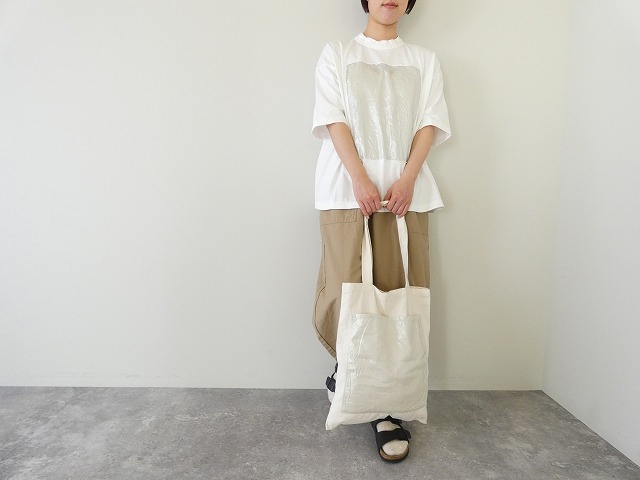 prit(プリット) 空紡天竺×リネン箔プリント5分袖フレームTシャツの商品画像2