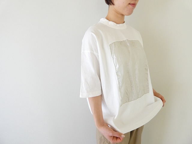 prit(プリット) 空紡天竺×リネン箔プリント5分袖フレームTシャツの商品画像5