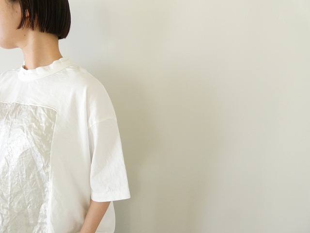 prit(プリット) 空紡天竺×リネン箔プリント5分袖フレームTシャツの商品画像6