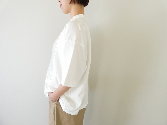 prit(プリット) 空紡天竺×リネン箔プリント5分袖フレームTシャツの商品画像9