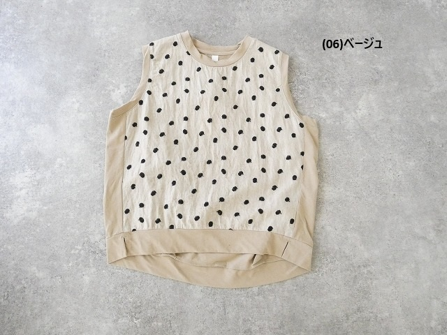 prit(プリット) 強撚引き揃え天竺リネンコットンランダムドット刺繍切替プルオーバーベストの商品画像28