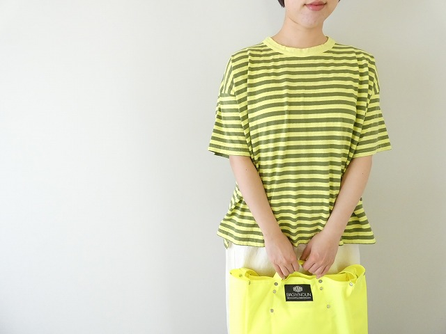 prit(プリット) リサイクル天竺カラーボーダー5分袖ワイドTシャツの商品画像2