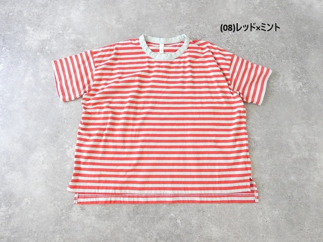 prit(プリット) リサイクル天竺カラーボーダー5分袖ワイドTシャツの商品画像28