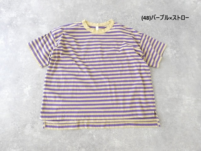 prit(プリット) リサイクル天竺カラーボーダー5分袖ワイドTシャツの商品画像42