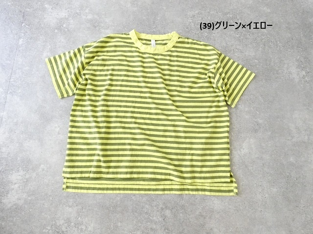 prit(プリット) リサイクル天竺カラーボーダー5分袖ワイドTシャツの商品画像56