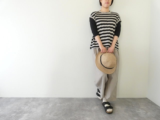 prit(プリット) 40/1ヨーロッパリネン天竺ボーダーオーバーサイズプルベストの商品画像1