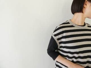 prit(プリット) 40/1ヨーロッパリネン天竺ボーダーオーバーサイズプルベストの商品画像16