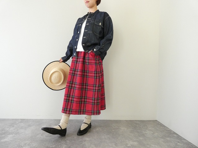 Sarahwear(サラウェア) コットンリネンタータンチェックペインタースカートの商品画像1