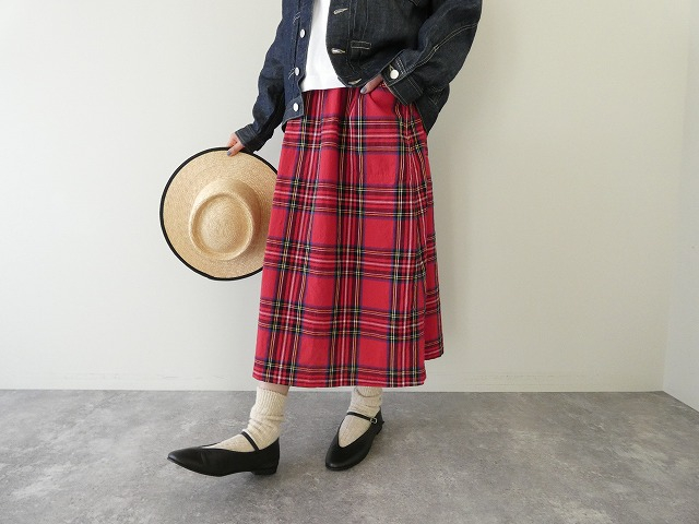 Sarahwear(サラウェア) コットンリネンタータンチェックペインタースカートの商品画像2