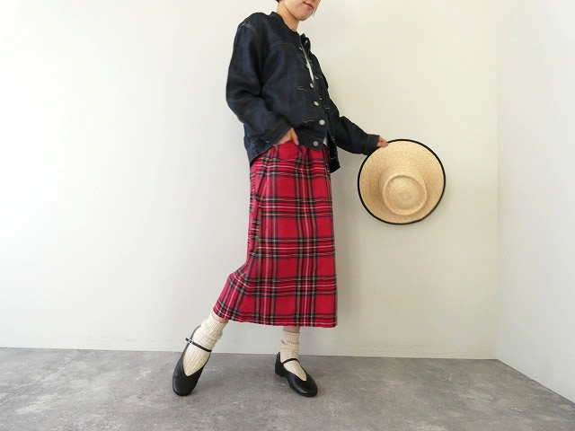 Sarahwear(サラウェア) コットンリネンタータンチェックペインタースカートの商品画像5