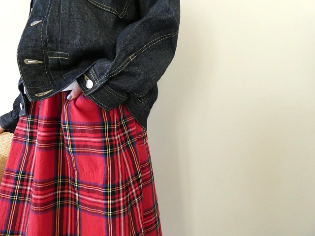 Sarahwear(サラウェア) コットンリネンタータンチェックペインタースカートの商品画像6