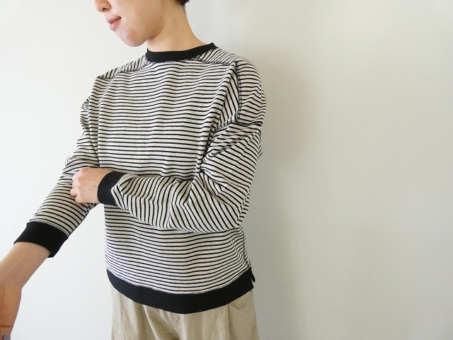 Hands of creation(ハンズオブクリエイション) スウェーデンカノコボーダーオフショルロングスリーブプルオーバーの商品画像1