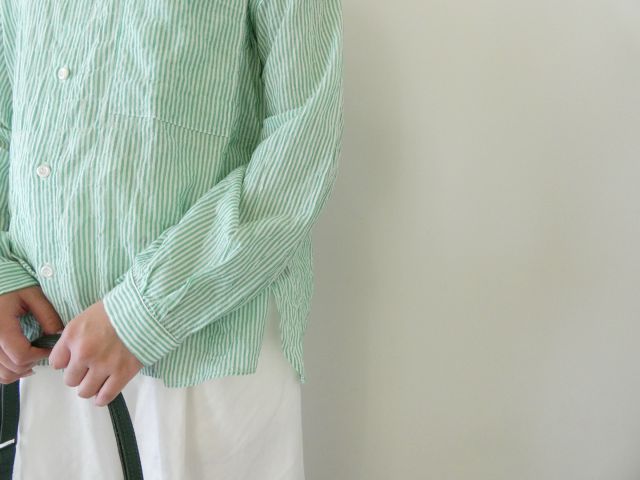 D.M.G.(ディーエムジー) シャーリングストライプBIGポケットワイドシャツの商品画像4