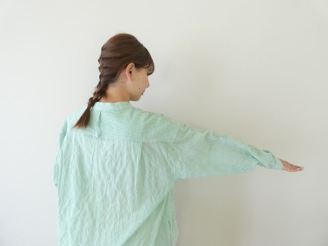 D.M.G.(ディーエムジー) シャーリングストライプBIGポケットワイドシャツの商品画像5