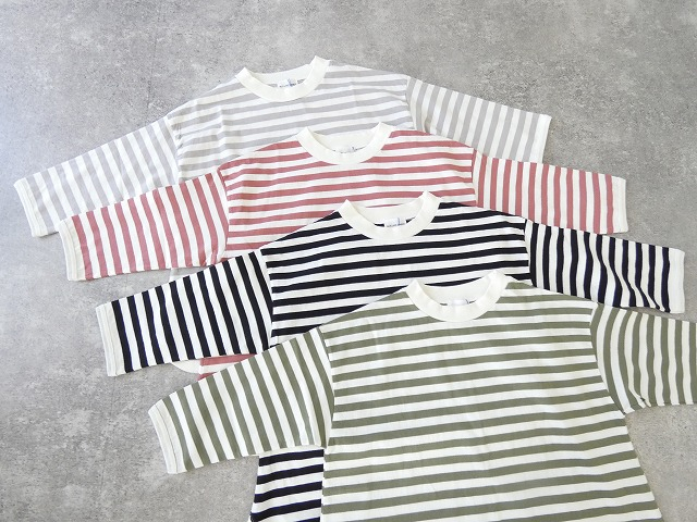 BLUE LAKE MARKET(ブルーレイクマーケット) アメリカンドライ天竺ボーダーサイドスリットプルオーバーの商品画像11