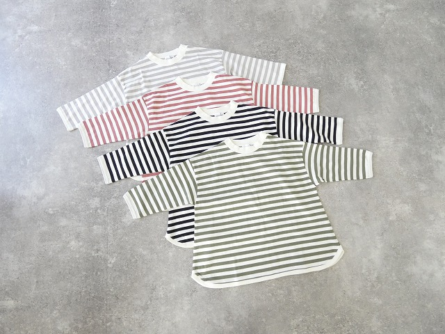 BLUE LAKE MARKET(ブルーレイクマーケット) アメリカンドライ天竺ボーダーサイドスリットプルオーバーの商品画像3