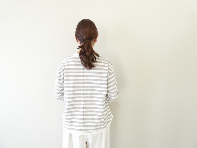 BLUE LAKE MARKET(ブルーレイクマーケット) アメリカンドライ天竺ボーダーサイドスリットプルオーバーの商品画像5