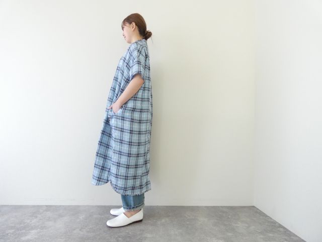 快晴堂(かいせいどう) タータンチェック/エバーグリーンWide丸衿/タブ・半袖ワンピースの商品画像11