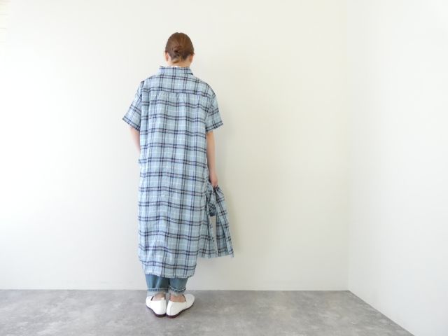 快晴堂(かいせいどう) タータンチェック/エバーグリーンWide丸衿/タブ・半袖ワンピースの商品画像12