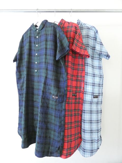 快晴堂(かいせいどう) タータンチェック/エバーグリーンWide丸衿/タブ・半袖ワンピースの商品画像13