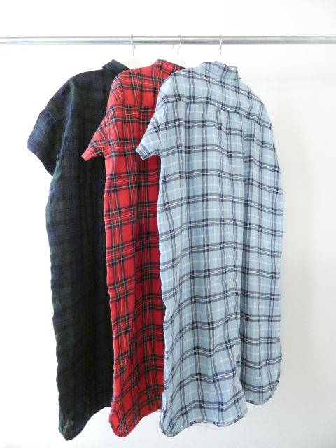 快晴堂(かいせいどう) タータンチェック/エバーグリーンWide丸衿/タブ・半袖ワンピースの商品画像14